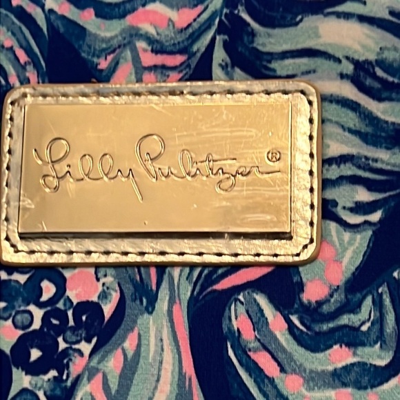 Lilly Pulitzer Womens Tablet Zip Up Padded Tech Pouch NEW  Blue Ocean Theme - Picture 2 of 5